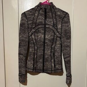lululemon athletica Marled Black and White High-Neck Zip Jacket